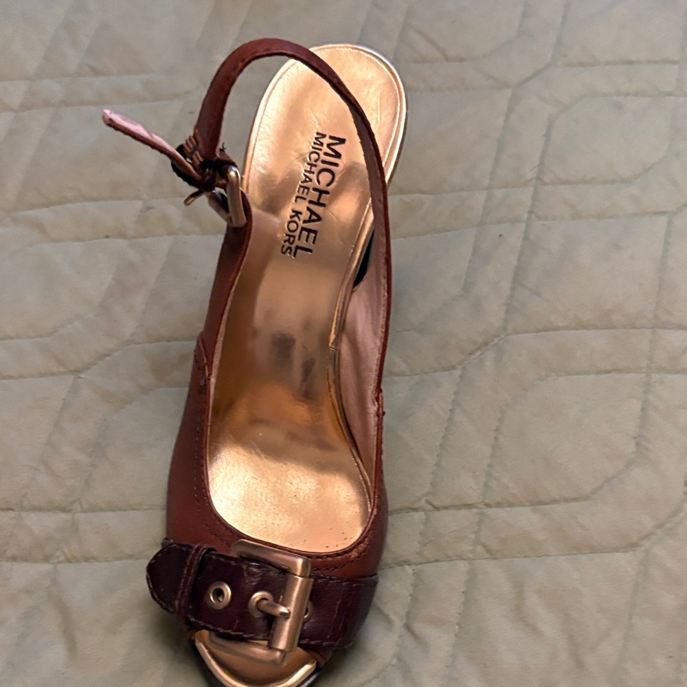 Michael Kors Chocolate Slingback Heels